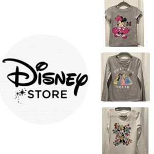 Girls Disney Minnie Mouse & Princes 1 short sleeve & 2 long sleeve Tees Size 6
